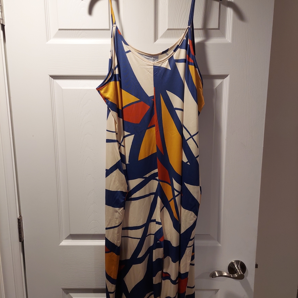 Abstract Print Maxi Dress